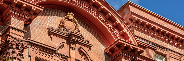 Detailed shot of Macdonald Institute's architecture