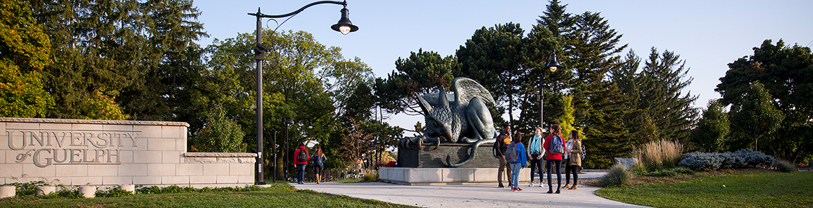 Gryphon statue on the University of Guelph campus