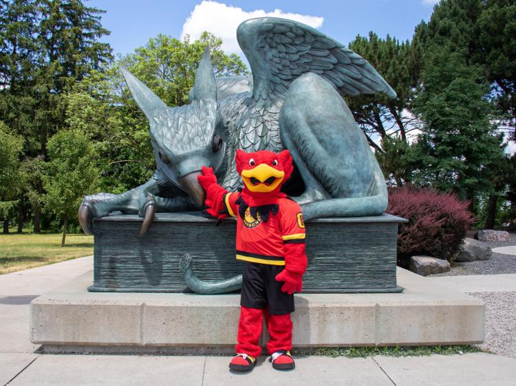 Gryph with Gryphon statue