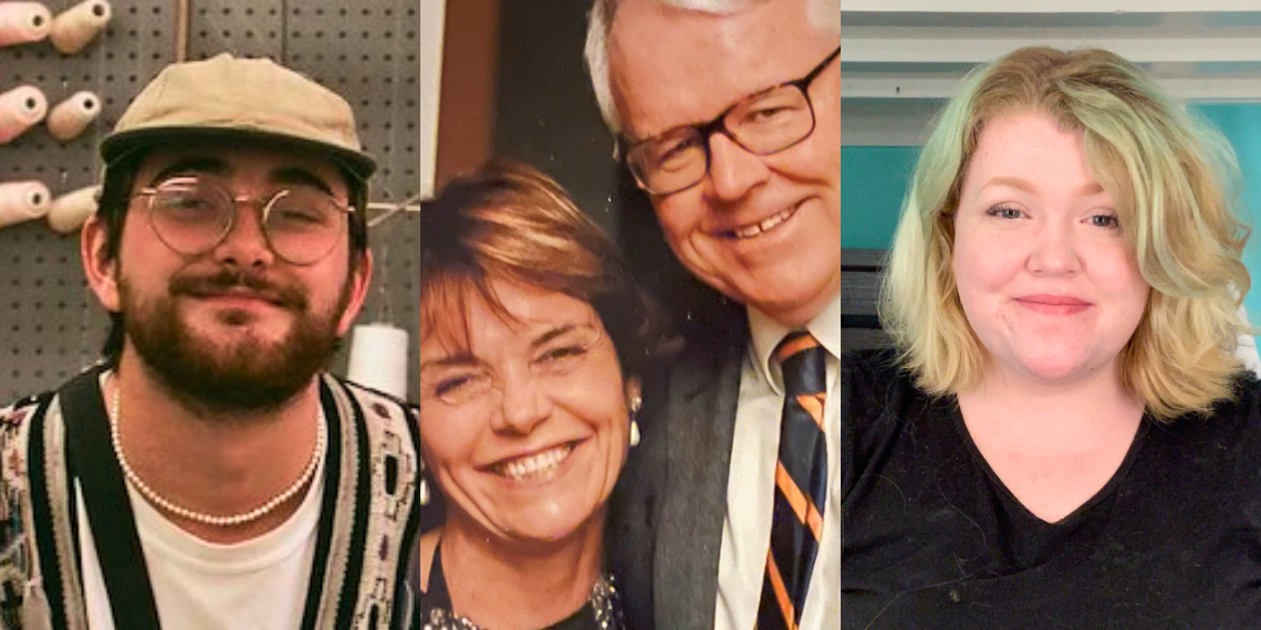 Left to right: Simon Flint, costume coordinator for the Theatre Studies program in the College of Arts at the University of Guelph, Sara Laidlaw, long-time U of G supporter, Bill Laidlaw, long-time U of G supporter and College of Arts Alumnus (Bachelor of Arts, 1974), and Katie Bryant, fourth year U of G student pursuing an Honours Bachelor of Arts program with a Double Major in Theatre Studies and Vocal Music