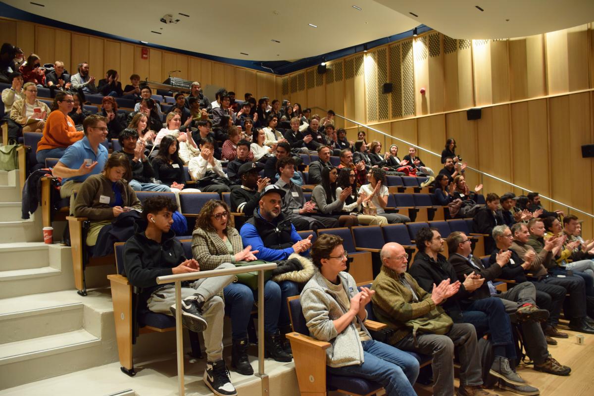 Guelph Regional High School Ethics Bowl attendees in the auditorium in the College of Arts in the MacKinnon Building at the University of Guelph on February 8, 2025.