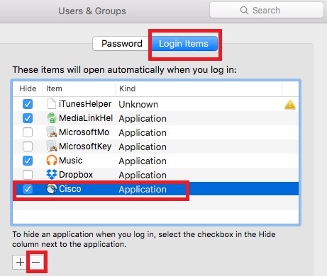 cisco anyconnect for mac user name and password