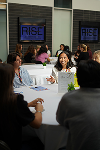 Alyssia Sanchez pcitured during the roundtable discussion with students.