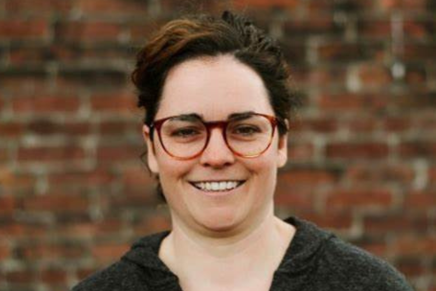 Women wearing glasses head shot