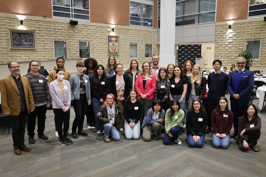 Group of student award winners and faculty.