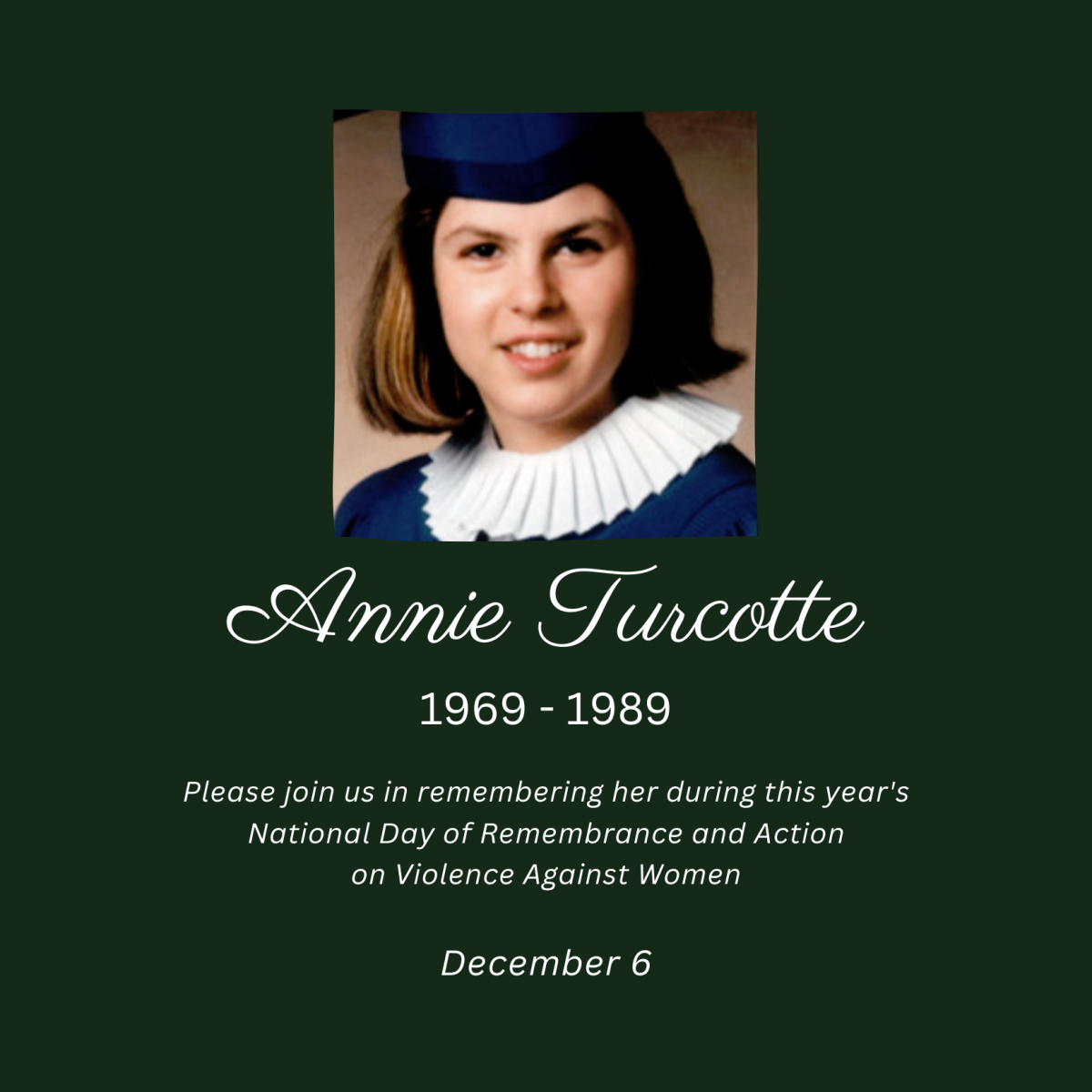 Anne Turcotte. 1969 to 1989.