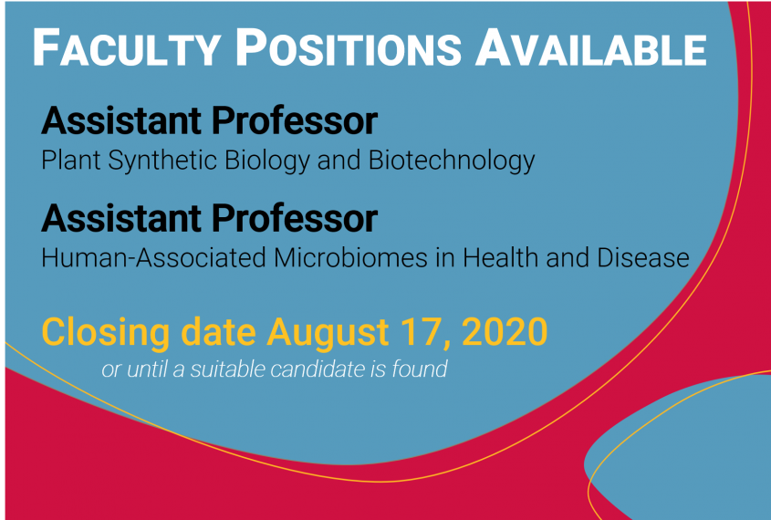 Available faculty positions - click for more detail