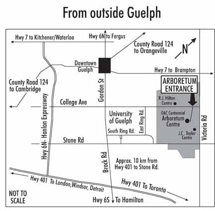 Map for people coming from off campus. See above for written directions.