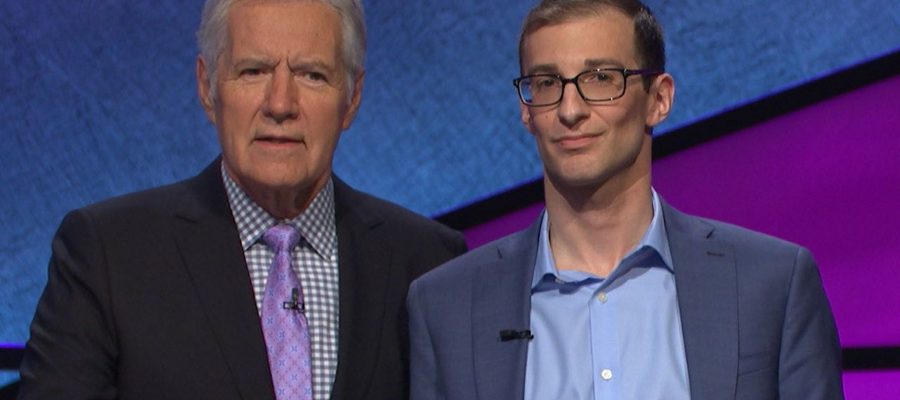 Jeopardy! gameshow host Alex Trebek with University of Guelph grad Jordan Nussbaum