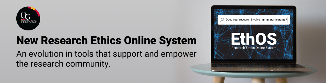 banner announcing the new research ethics online system (EthOS)