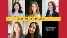 A graphic for the Vanier scholars that includes photos of the Vanier scholars