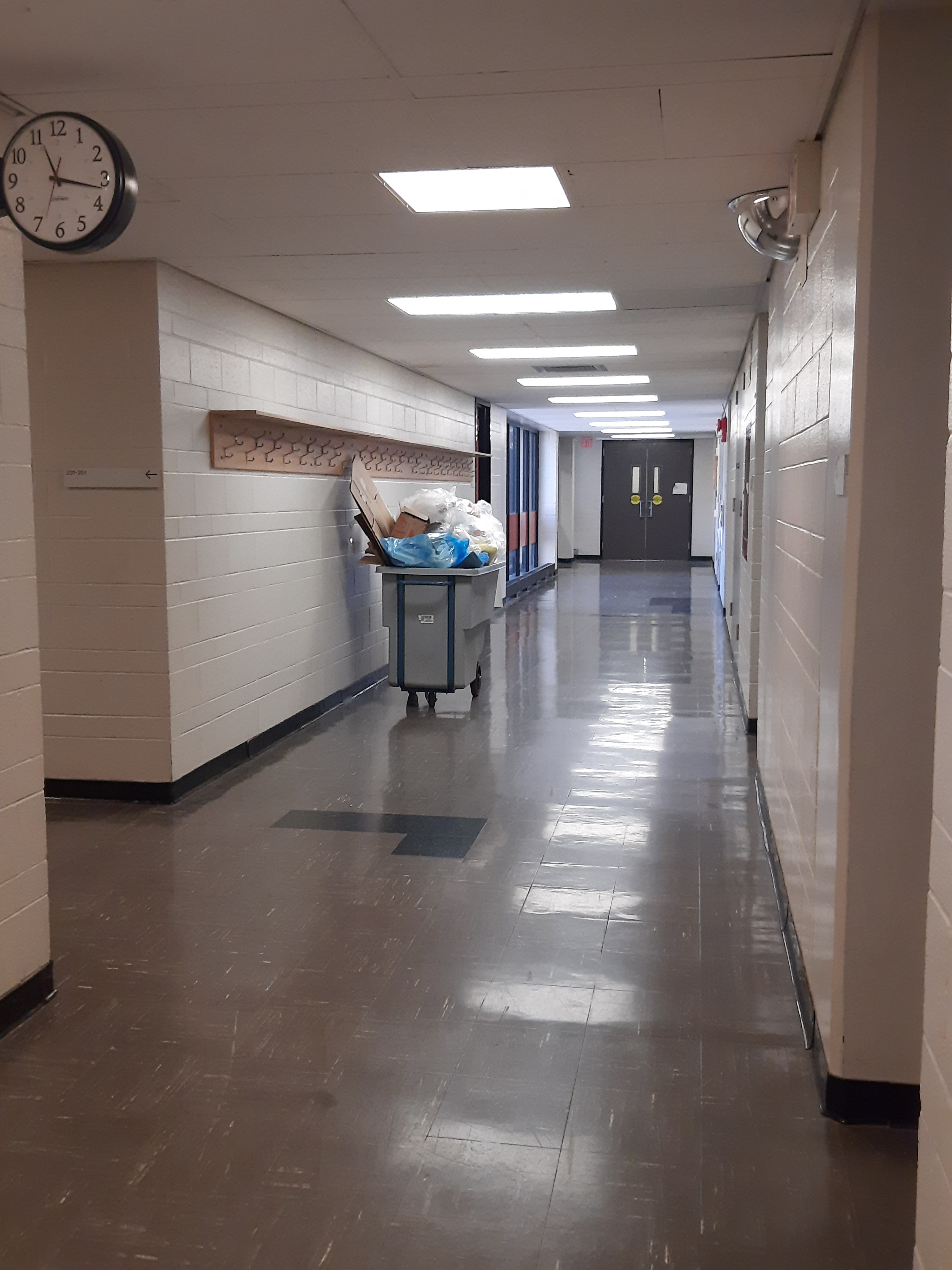 A hallway on the second floor of the Animal Science building.