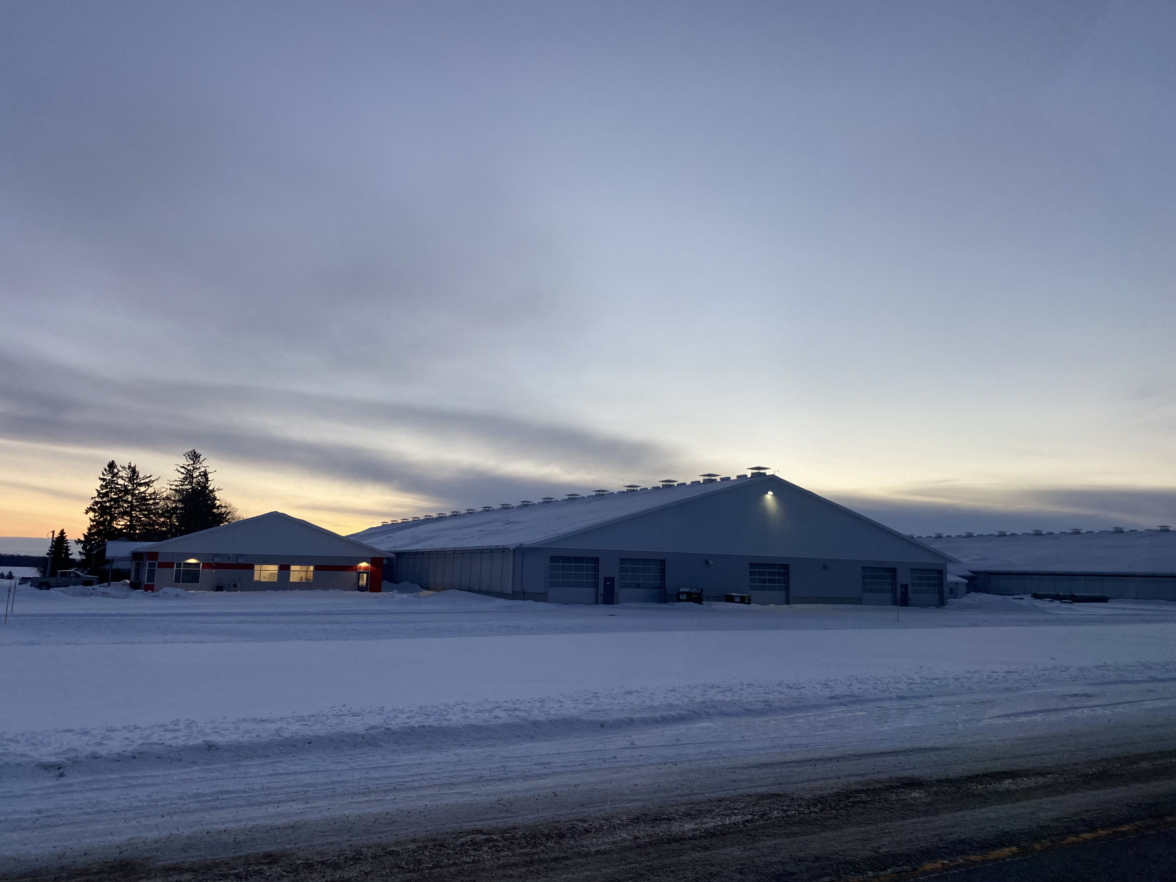 The new Ontario Beef Research Centre on a winter morning