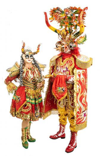 This photo features China Supay (the she-devil) and Lucifer, key figures in "La Diablada," a traditional dance from Bolivia's Oruro Festival