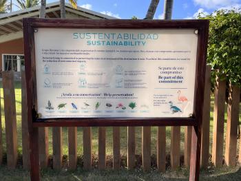 A board outline sustainability practices to follow in Dominican Republic