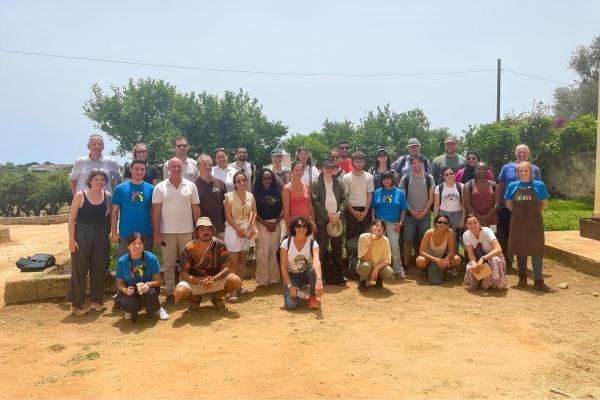 PhD students group photo outside