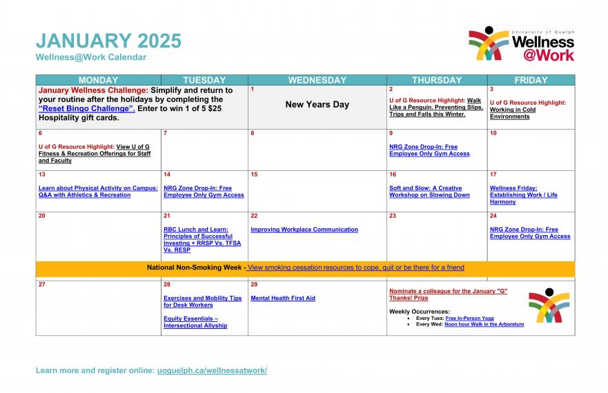 January 2025 calendar 